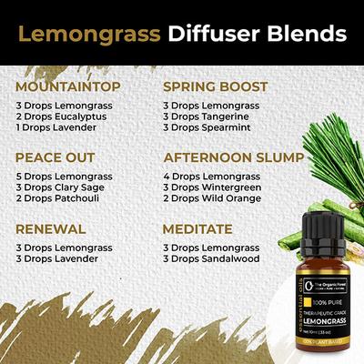 Organic Forest 100% VEGAN Lemongrass Essential Oil 10 ml - Essential Oils