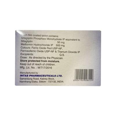 SITARA M IR 50/500 Tablet 10's - Diabetes-Ant