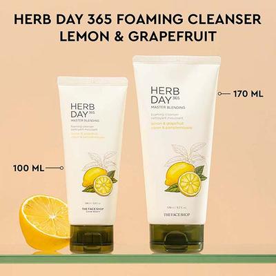 The Face Shop Herbday 365 Masterblending Foaming Cleanser Lemon 100 ml - Face Wash & Cleansers