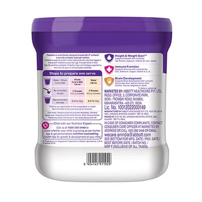 Pediasure Premium Chocolate Flavour Powder - Jar 400 gm - Kids Nutrition