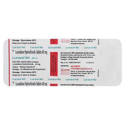 Lurace 40mg Tablet 10'S - Schizophrenia-Aps