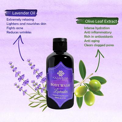 Kazarmaa Calming and Relaxing Lavender Shower gel With loofah (Lavender) 250 ml - Shower Gels & Body Wash
