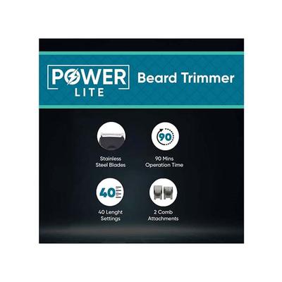 Vega Trimmer for Men with 90 Mins Runtime, Stainless Steel Blades & 40 Length Settings, Black, (Power Lite, VHTH-38) 1's - Trimmers