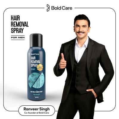 Bold Care Hair Removal Spray For Men - with Aloe Vera & Lemon Extract 200 g - Hair Sprays & Mists