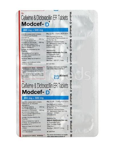 Modcef D Tablet 10'S - Bacterial Infections-Cep