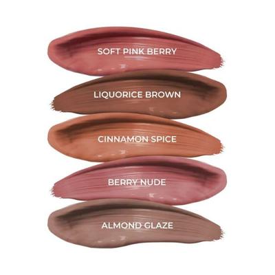 Just Herbs Ayurvedic Liquid Lipstick Kit Set of 5 with Long Lasting, Hydrating, Nude Browns 10ml - Liquid Lipsticks