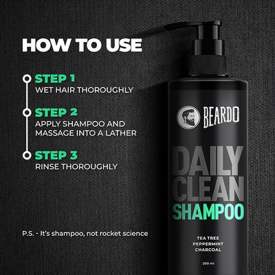 Beardo Deep Clean Shampoo With Tea Tree, Peppermint, And Charcoal 200 ml - Shampoos