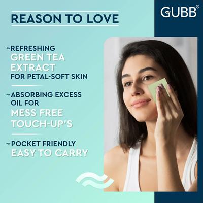 GUBB Blotting Paper - 30 Oil Absorbing Sheets 15 gm - Sheet Masks