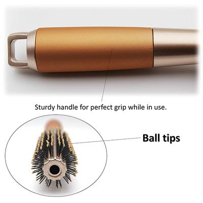 Majestique Golden Series Round Hair Brush for Blow Drying HR103 Nylon Bristles 1's - Hair Brushes