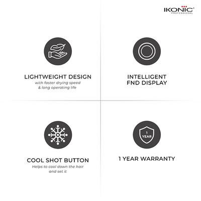 Ikonic Professional Hair Dryer Id 2.0 - Black And Metallic Silver 1's - Hair Dryers