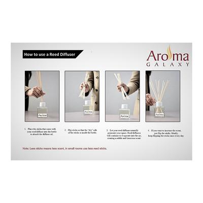 Aroma Galaxy (Alcohol Free) Fragrant Reed Diffuser Kit - Rose & Vanilla 30 ml - Carrier Oils