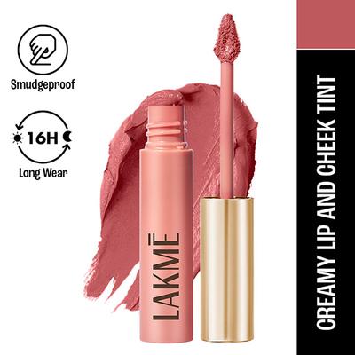 Lakme Double Duty Lip & Cheek Mousse Matte Lipstick & Soft Blush, Nude Cushion,9gm - Lipsticks