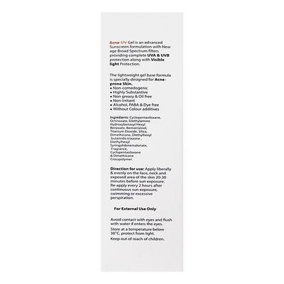 ACNE UV SPF 50 PA+++ UVA+UVB SILICONE Sunscreen Gel 50g - Sun Protectors-Emo