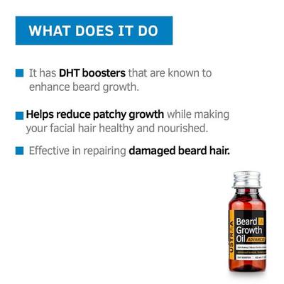 Ustraa Beard Growth Oil - Advanced with Redensyl Tribulus Territus & Vitamin D3 Dht Booster 60ml - Beard Oil