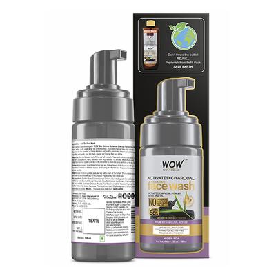 WOW Skin Science Activated Charcoal Foaming Face Wash 100 ml - Face Washes