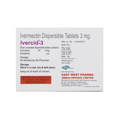 Ivercid 3mg Tablet 2'S - Parasitic Worms-Ant
