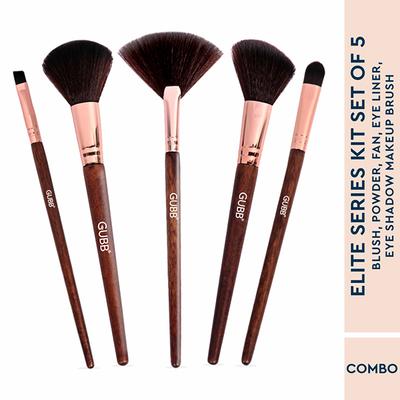 Gubb Elite Series Kit Set Of 5 (Blush, Eyeshadow, Eyeliner, Powder & Fan) 1's - Face Brush