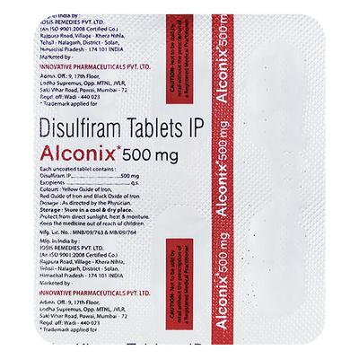 ALCONIX 500mg Tablet 4's - Alcohol Addiction
