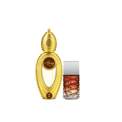 Ajmal Wisal Dhahab EDP Fruity Floral Perfume And Zeal EDP Aquatic Woody Perfume 150 ml - Men Perfumes (Edt/Edp)