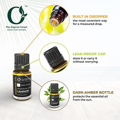 Organic Forest 100% VEGAN Camphor Essential Oil 10 ml - Essential Oils