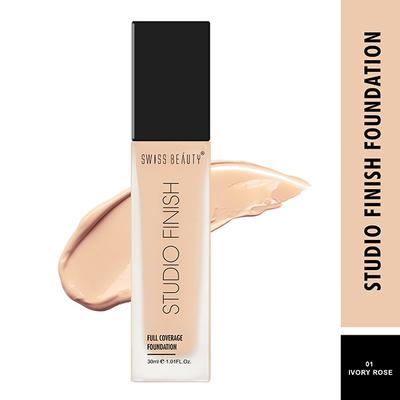 Swiss Beauty Studio Finish Full Coverage Foundation - (Ivory Rose) 30 ml - Foundation