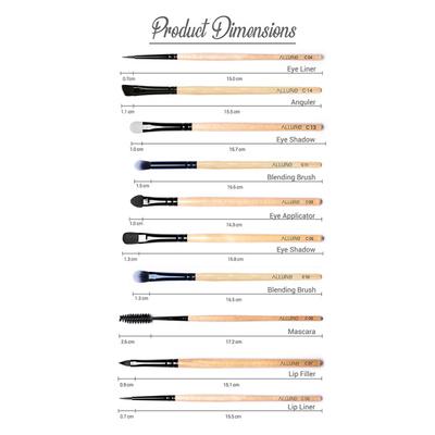 Allure Classic Eyes Makeup Brush (Set of 19) (ACKE-19) 1's - Face Brush