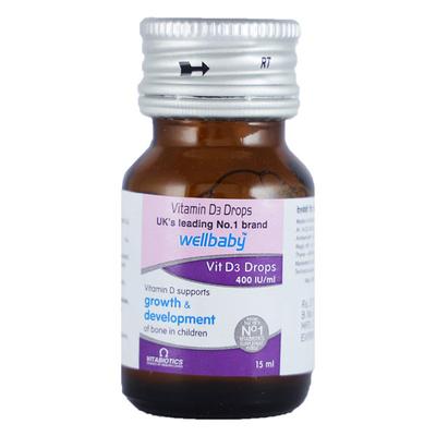 WELLBABY VIT D3 400IU Drops 15ml - Supplements-Vam