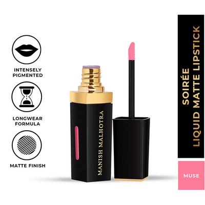 Myglamm Manish Malhotra Soiree Liquid Matte Lipstick - 01 Muse 7 gm - Lipsticks