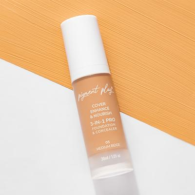 Pigment Play 3-In-1 Foundation & Concealer- Cover + Enhance + Nourish - 05 Medium Beige 30 ml - Foundation