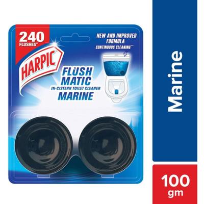 Harpic Flushmatic In-Cistern Toilet Cleaner Blocks - Marine 100 g - Others