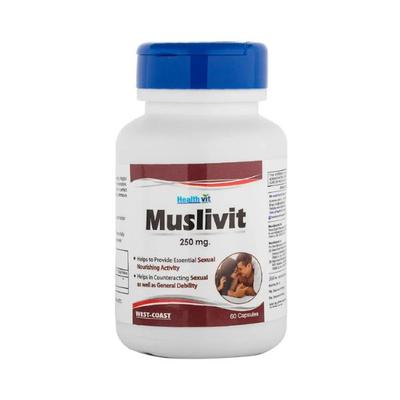 Healthvit Muslivit Natural Safed Musli 250mg- Capsules 60's - Sexual Care