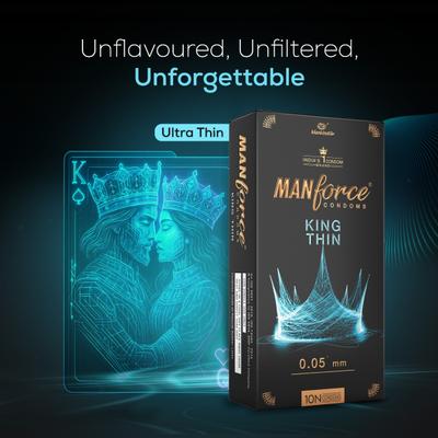 Manforce King Thin Condoms 3's - Plain/Flavoured Condoms