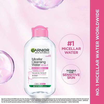 Garnier Skin Naturals, New Formula Micellar Cleansing Water All-In-1 Even For Sensitive Skin 125ml - Make Up Removers