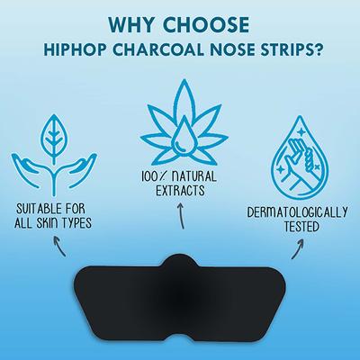 HipHop Charcoal Nose Strips Men Blackhead Remover Strips 3's - Face Wash & Cleansers