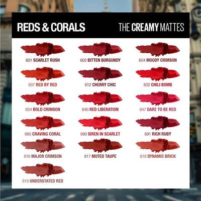 Maybelline New York Color Sensational Creamy Matte Lipstick, 695 Divine Wine 3.9 gm - Lipsticks