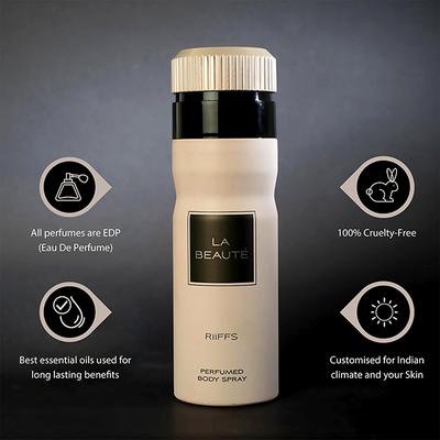RiiFFS La Beaute Deodorant For men, Perfume Body Spray 200 ml - Men Deodorants/Roll-Ons