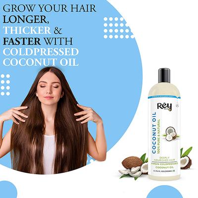 Rey Naturals Cold Pressed Coconut Oil 200 ml - Essential Oils