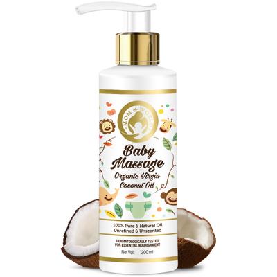 Mom & World Baby Massage Organic Virgin Coconut Oil 200 ml - Baby Skin Care