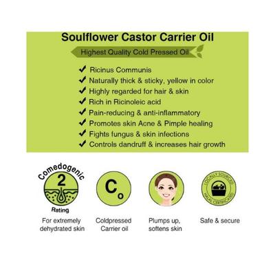 Soulflower Cold Pressed Castor Oil 120 ml - Hair Oils