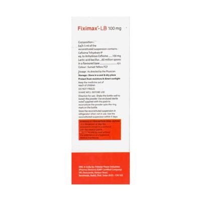 FIXIMAX LB 100MG MIX FRUIT FLAVOUR Oral Suspension 30ml - Bacterial Infections-Cep