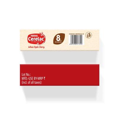 Nestle Cerelac Baby Food Cereal No Refined Sugar - Wheat Apple Cherry (For 8 to 24 Months Baby) (Refill Pack) 350 g - Baby And Infant Supplements