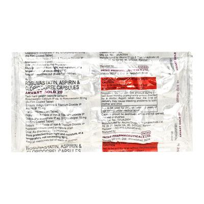 Arvast Gold 20Mg Capsule 10's - High Cholesterol-Dys