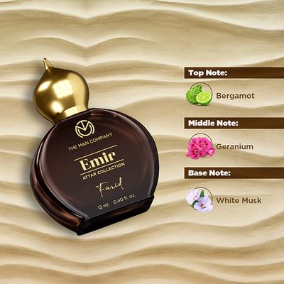 The Man Company 100% Alcohol-Free Attar Perfume for Men Farid Emir Collection 12 ml - Men Perfumes (Edt/Edp)
