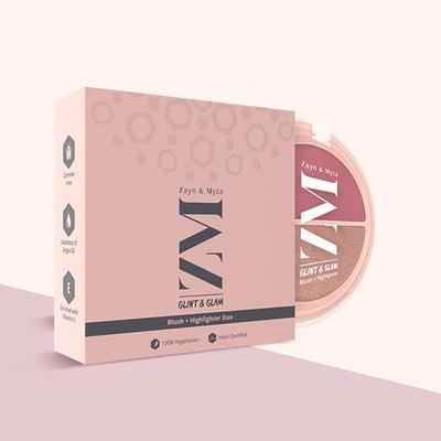 Zayn & Myza Glint & Soft Glam Blush + Highlighter Duo 8 gm - Blush Brush