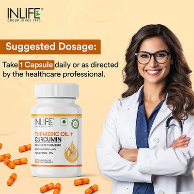 INLIFE Turmeric Oil Curcumin Veg Capsules 60's - Multi-Vitamins