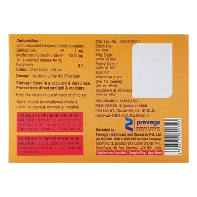 GLIMECHECK MF 1/1000 Tablet 10's - Diabetes-Ant