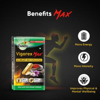 Zandu Vigorex Max Daily Energizer Capsule 20's - Sexual Healthcare