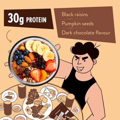 Nutrabay High Protein Oats - Dark Chocolate Raisin 750 g - Workout Essentials