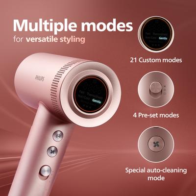 Philips Hydrating Hair Dryer Retain 100% Hair Strength, 2 magnetic attachment BHD837/10 1's - Hair Dryers