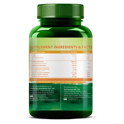 Vlado's Himalayan Organics Calcium+ Magnesium+ Zinc Vitamin D3,B12 & K2 Tablets 60's - Calcium And Minerals